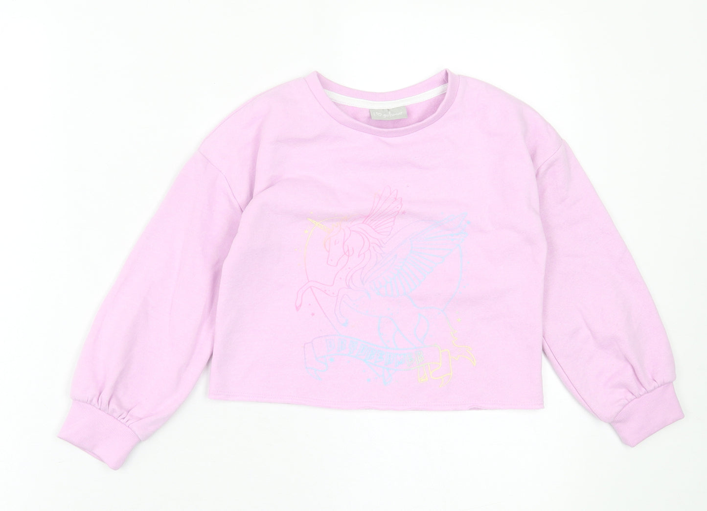 Matalan Girls Purple  Cotton Pullover Sweatshirt Size 7 Years  Pullover