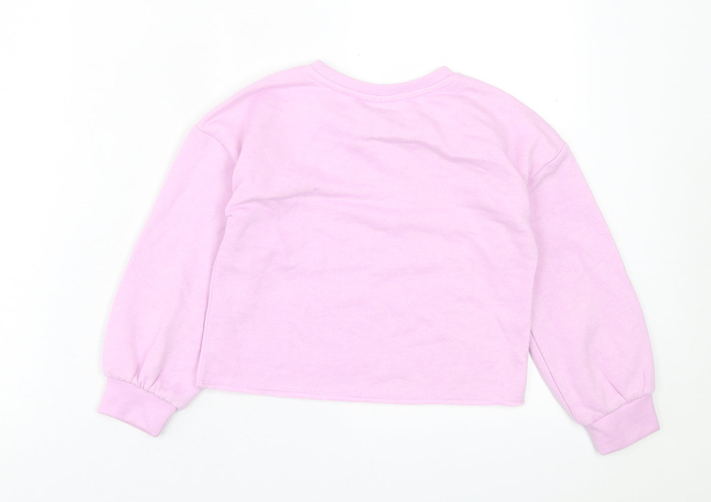 Matalan Girls Purple  Cotton Pullover Sweatshirt Size 7 Years  Pullover