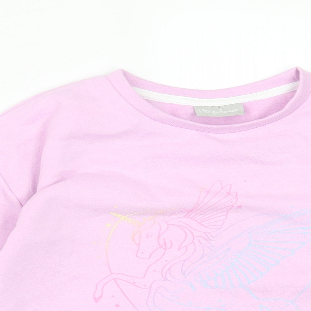 Matalan Girls Purple  Cotton Pullover Sweatshirt Size 7 Years  Pullover