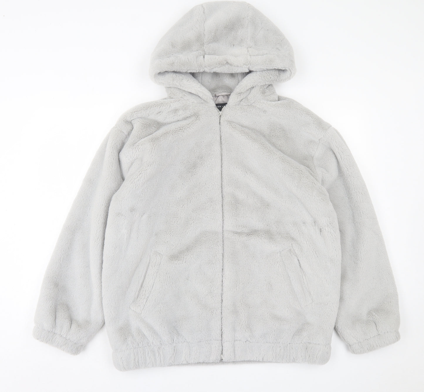 New Look Womens Grey   Jacket Coat Size M  Zip