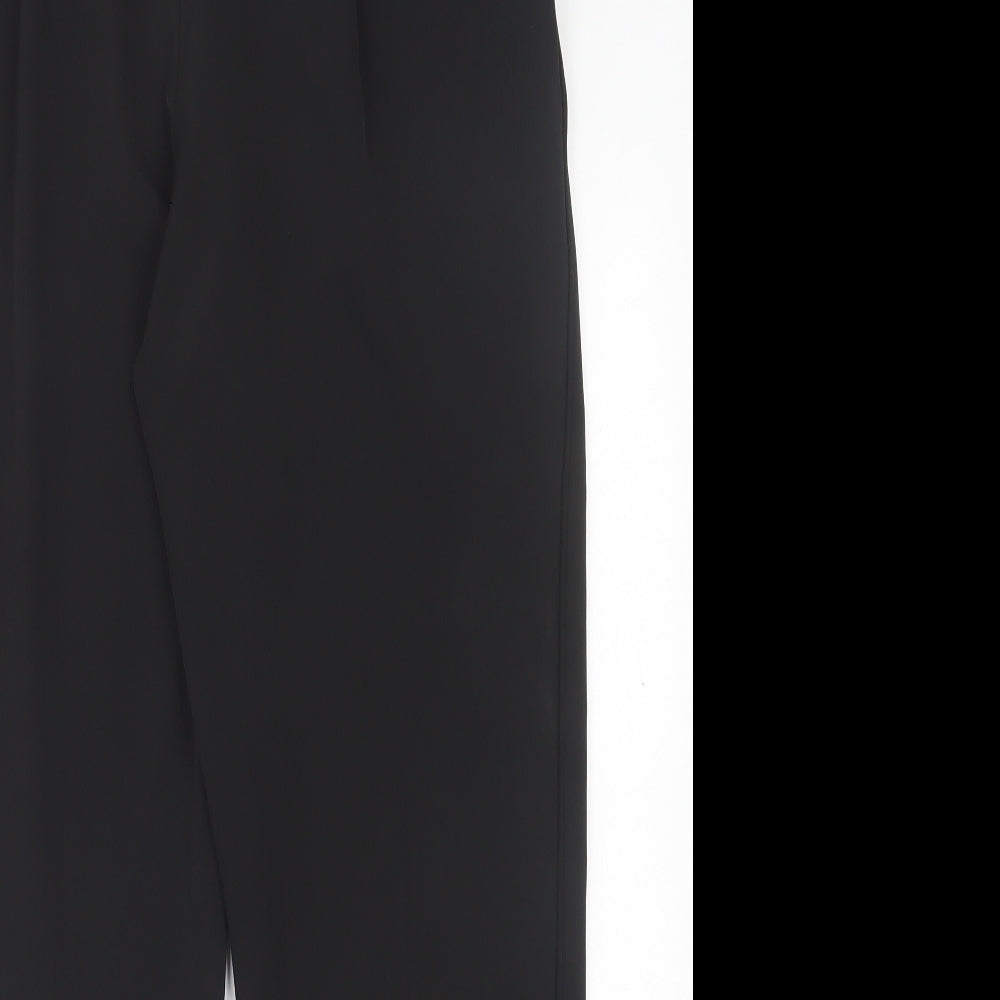 Wallis Womens Black  Polyester Trousers  Size 14 L29 in Regular