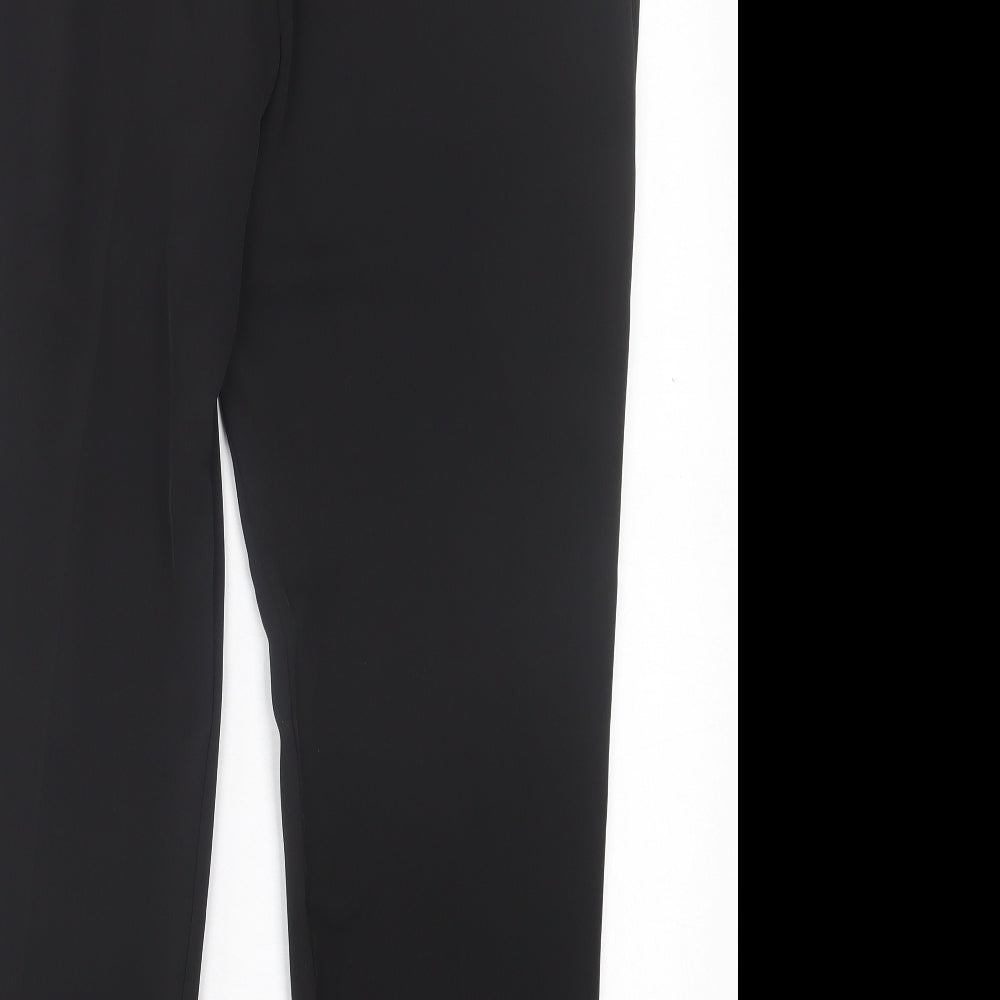 Wallis Womens Black  Polyester Trousers  Size 14 L29 in Regular