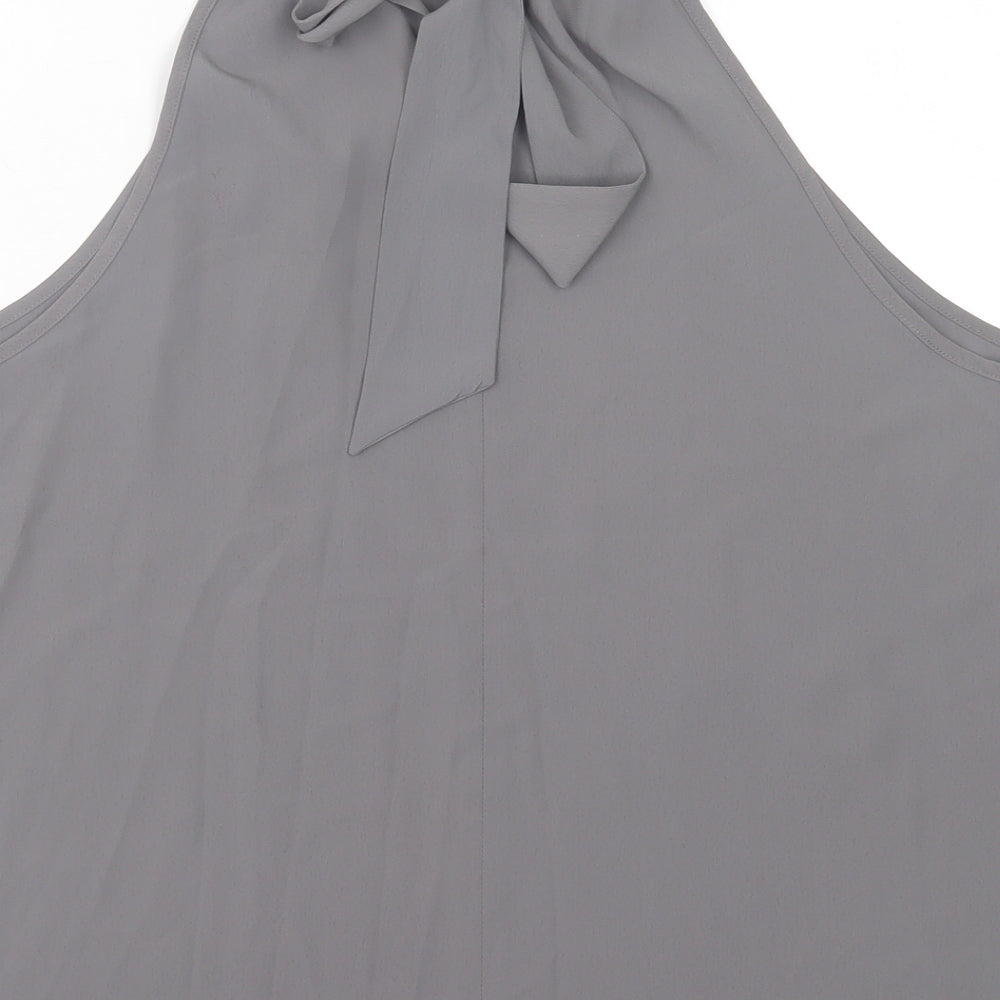 New Look Womens Grey  Polyester Basic Tank Size 12 Halter