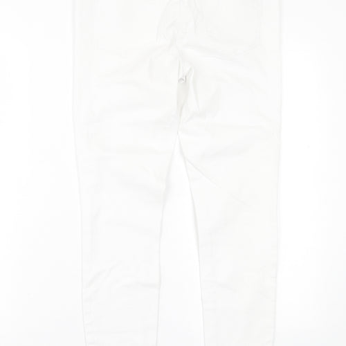 Dunnes Stores Womens White  Cotton Skinny Jeans Size 10 L26 in Regular Button