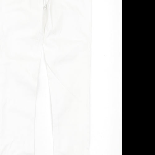 Dunnes Stores Womens White  Cotton Skinny Jeans Size 10 L26 in Regular Button