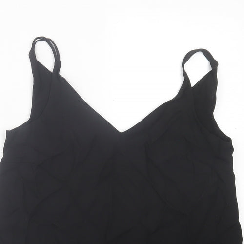 Papaya Womens Black  Polyester Basic Tank Size 8 V-Neck