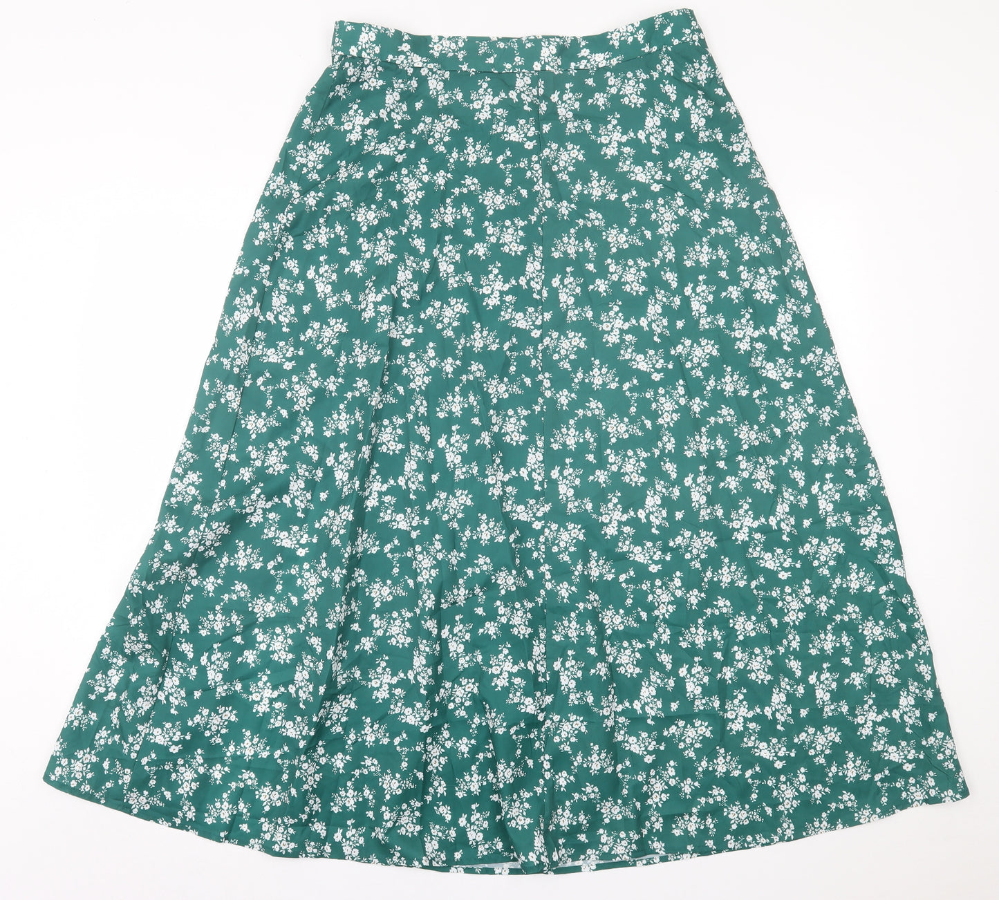 SheIn Womens Green Floral Polyester A-Line Skirt Size XL