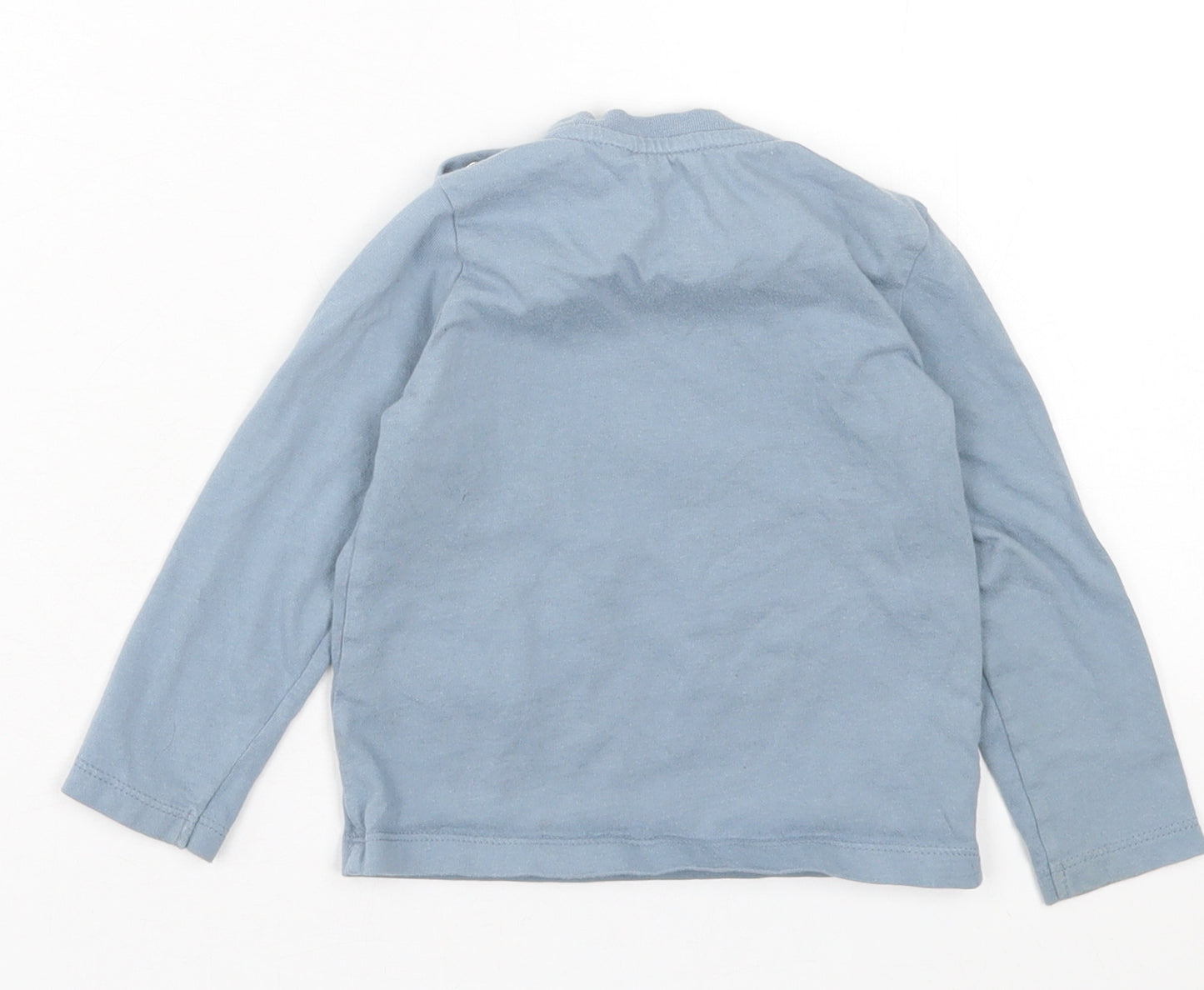 F&F Boys Blue  Cotton Basic Casual Size 18-24 Months Crew Neck Button