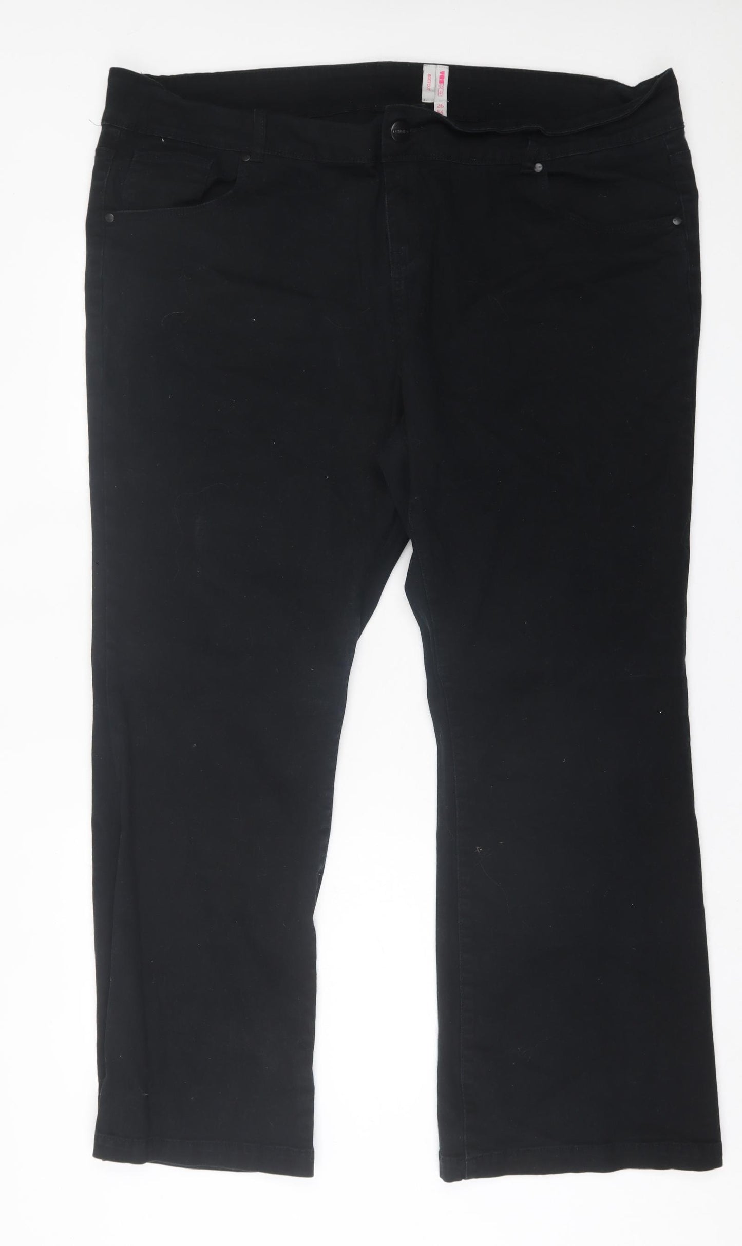 New Look Womens Black  Cotton Bootcut Jeans Size 26 L31 in Regular Button