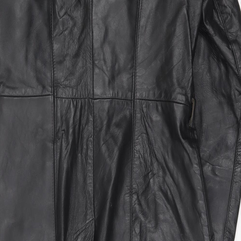 Preworn Womens Black   Overcoat Coat Size 14  Button
