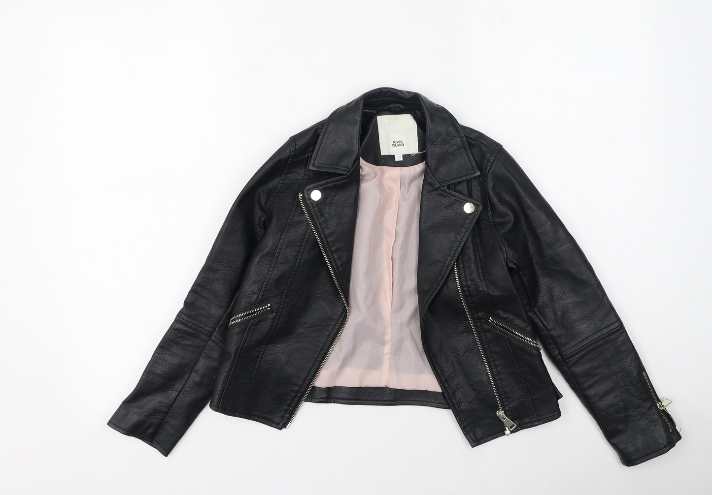 River Island  Girls Black   Basic Jacket Jacket Size 7-8 Years