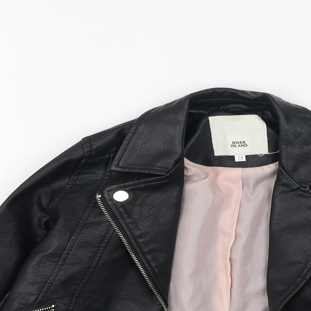 River Island  Girls Black   Basic Jacket Jacket Size 7-8 Years