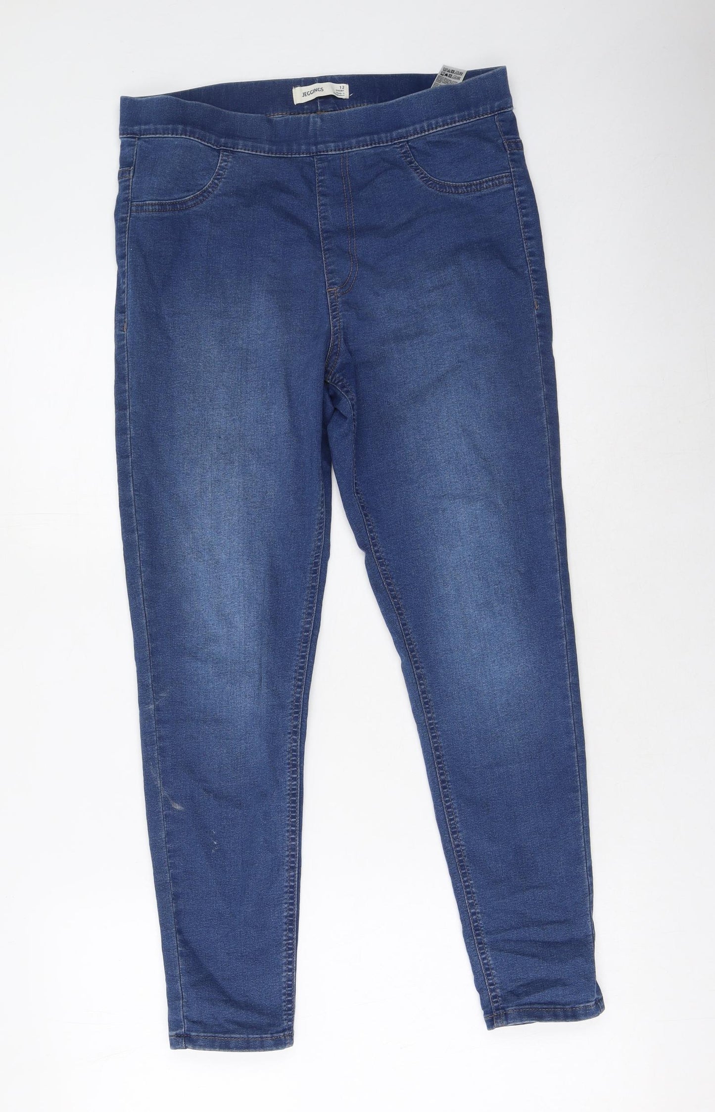 Marks and Spencer Womens Blue  Cotton Jegging Jeans Size 12 L27 in Regular
