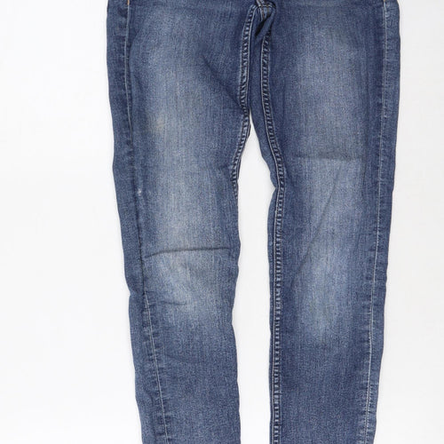 h&, Womens Blue  Cotton Skinny Jeans Size 4 L28 in Regular