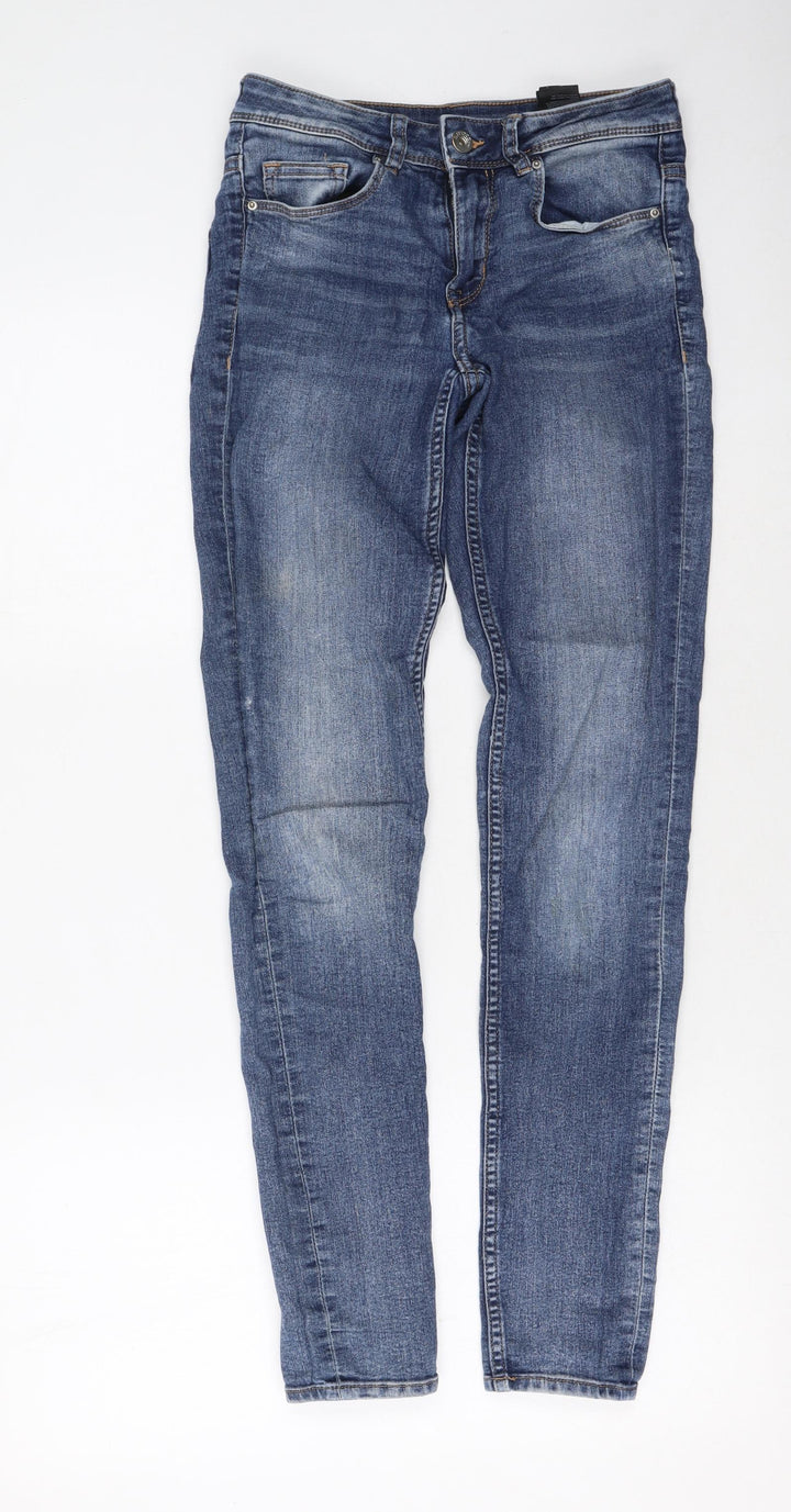 h&, Womens Blue  Cotton Skinny Jeans Size 4 L28 in Regular