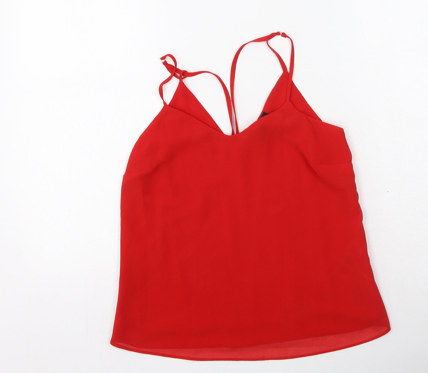 New look  Womens Red  Polyester Camisole Tank Size 6 V-Neck