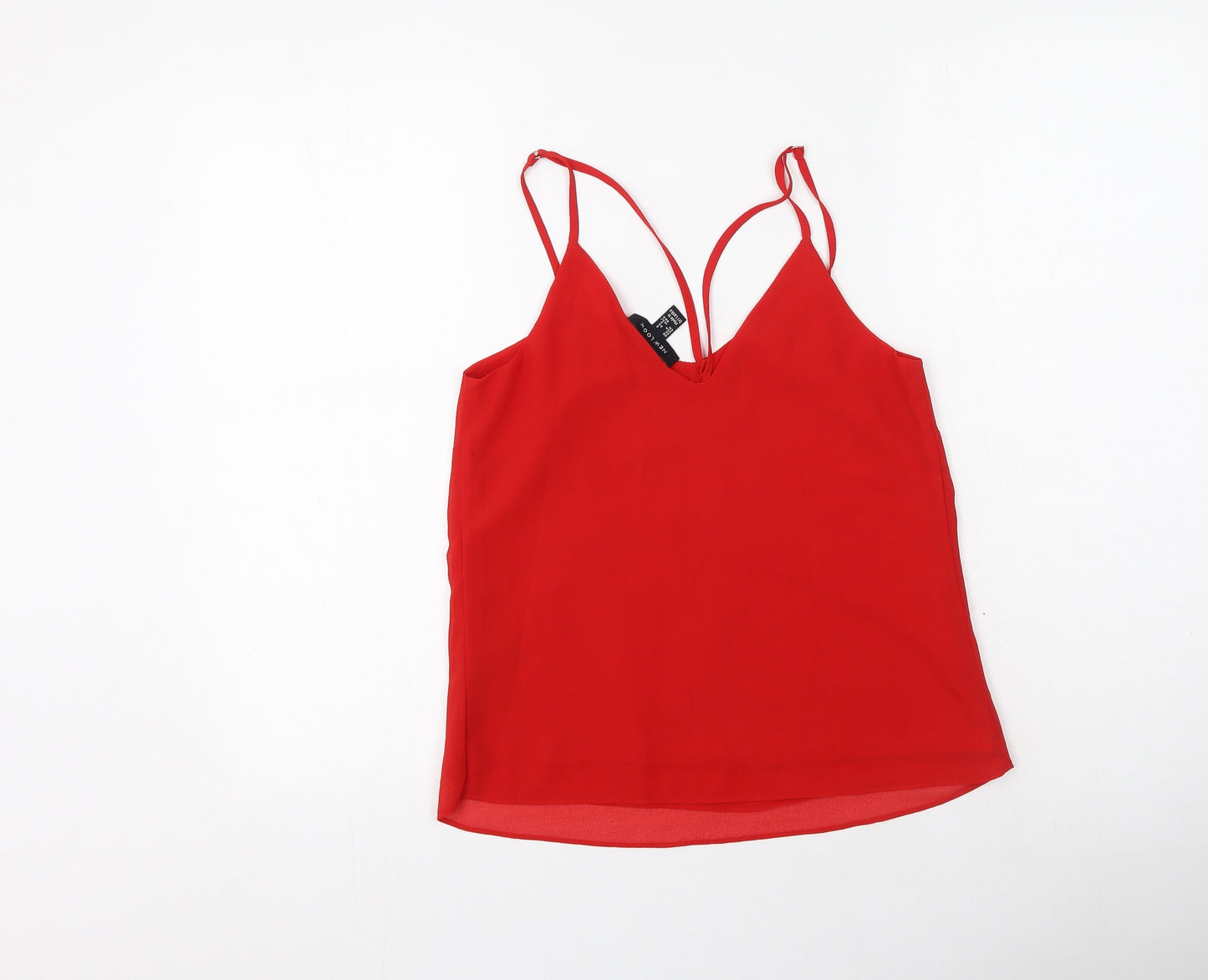 New look  Womens Red  Polyester Camisole Tank Size 6 V-Neck