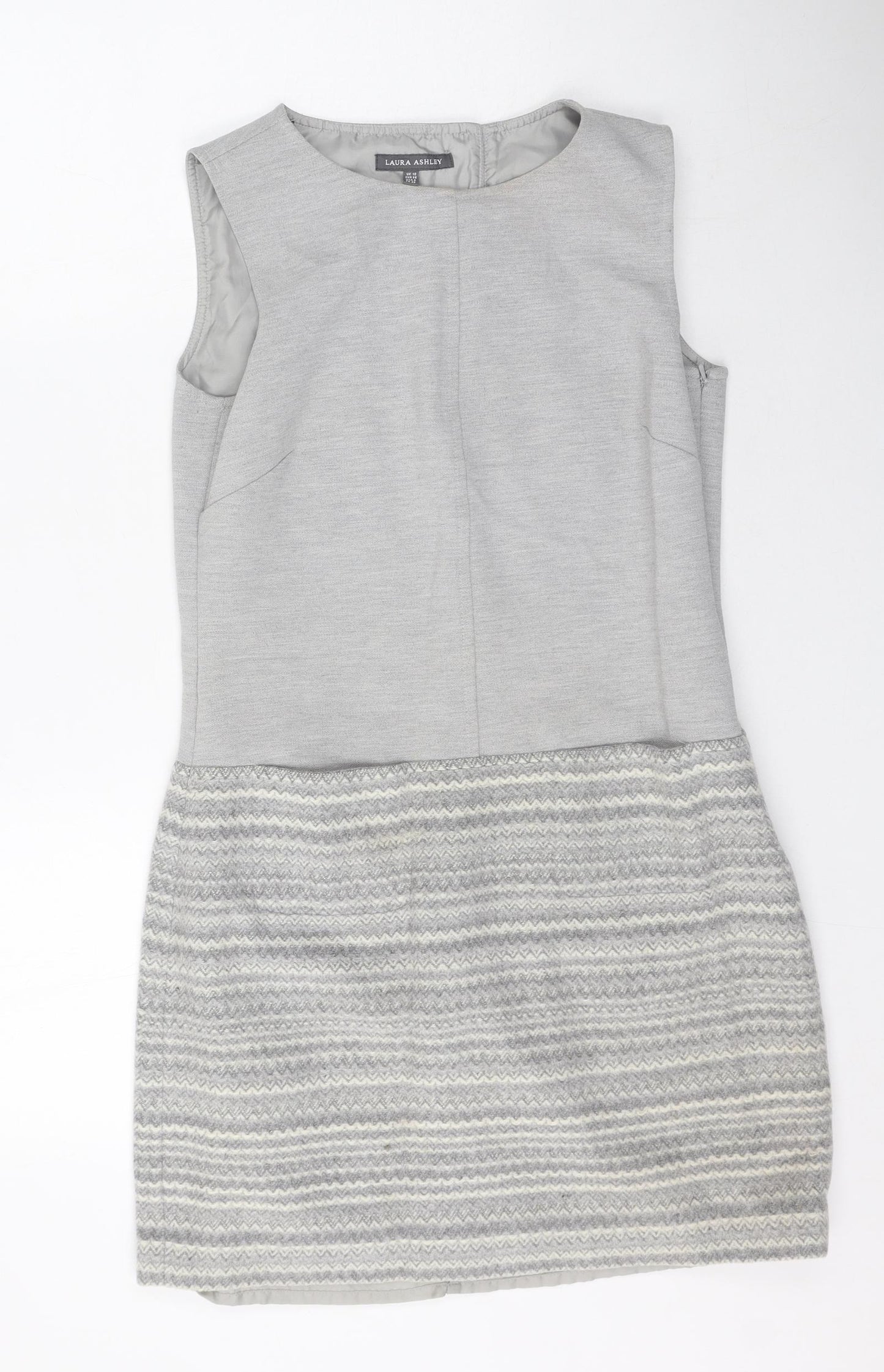 Laura Ashley Womens Grey  Polyester Bodycon  Size 10  Round Neck