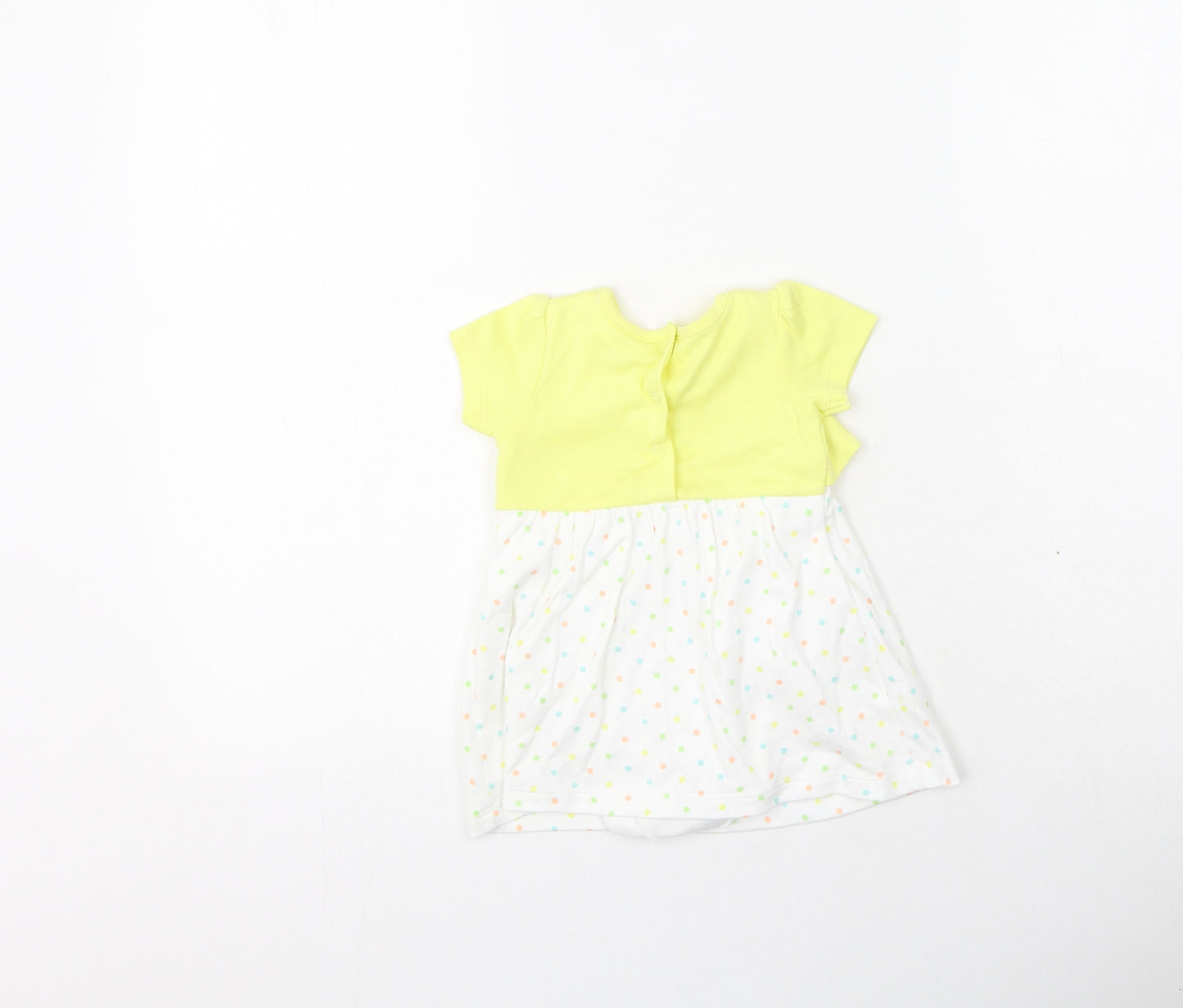 M&Co Girls Multicoloured Spotted Cotton Fit & Flare  Size 3-6 Months  Round Neck