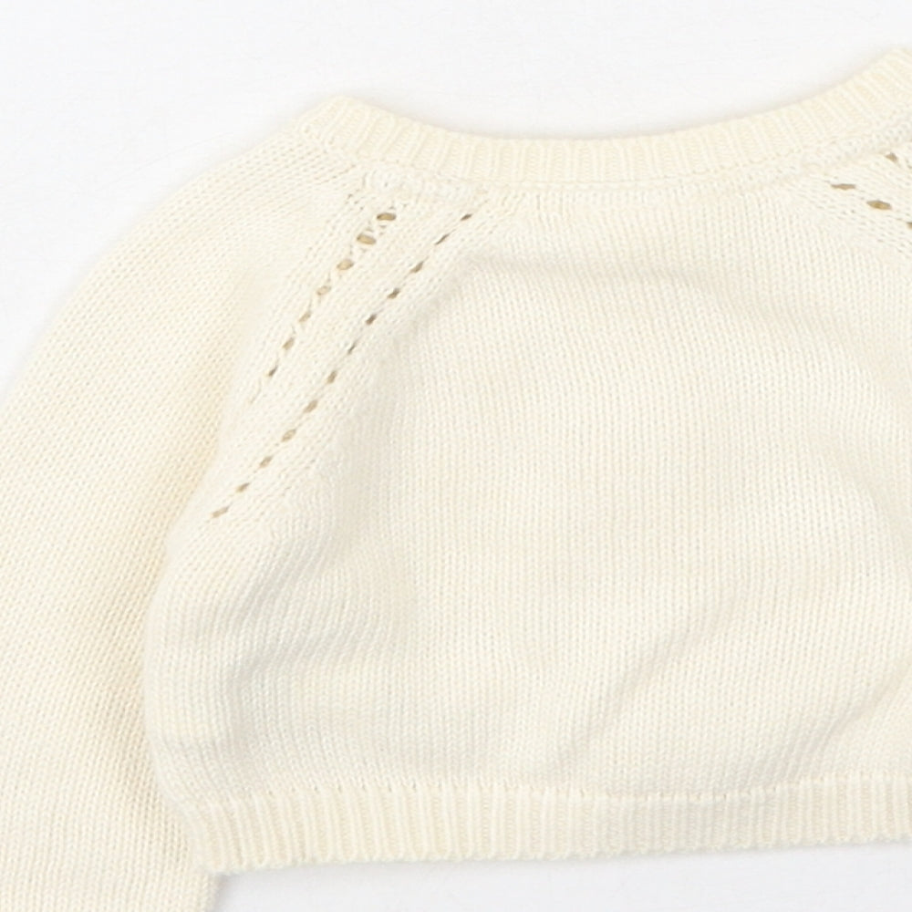 F&F Girls Beige  Cotton Cape Jumper Size 3-6 Months