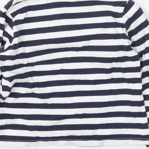 Ladybird Girls Blue Striped Cotton Basic Casual Size 4-5 Years Round Neck