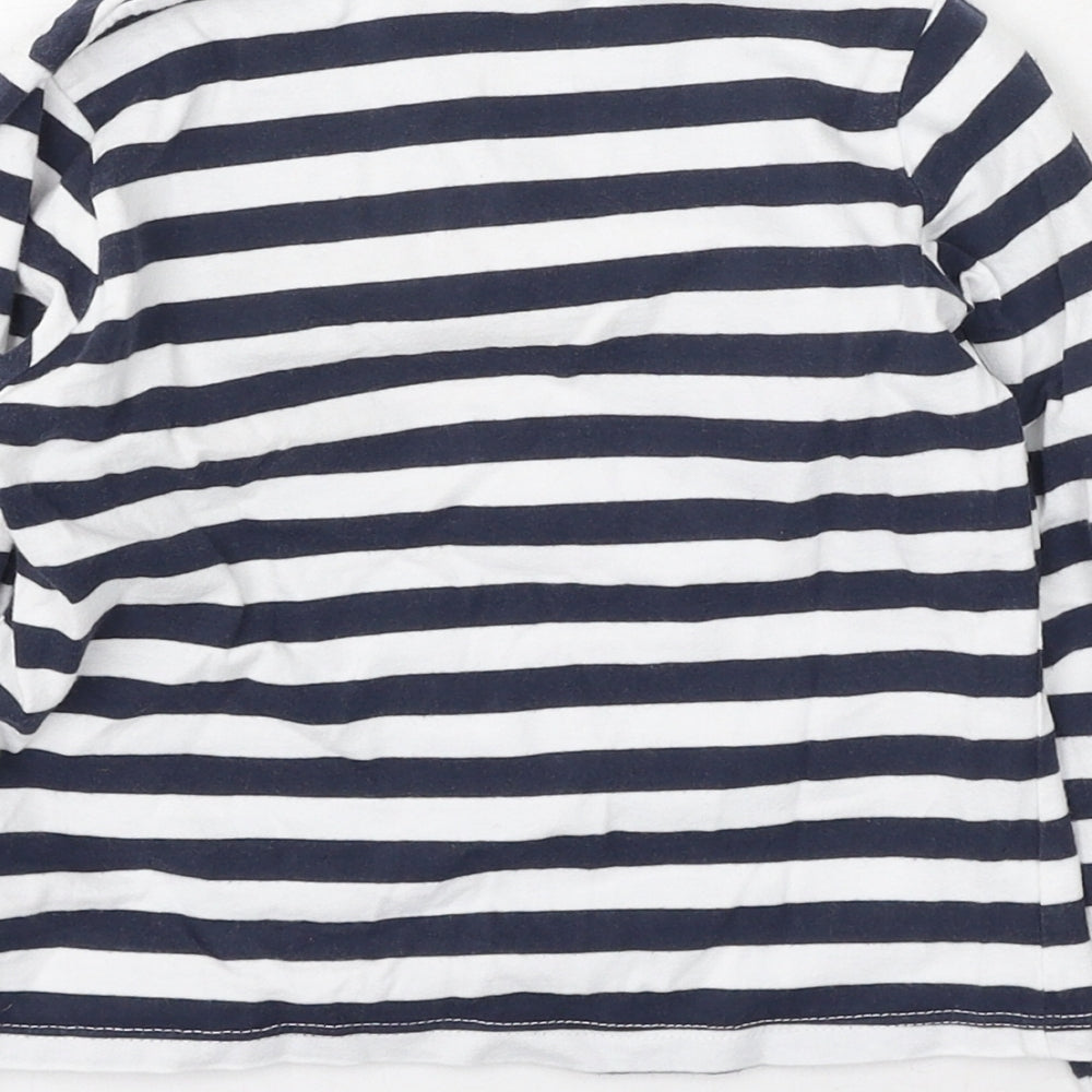 Ladybird Girls Blue Striped Cotton Basic Casual Size 4-5 Years Round Neck