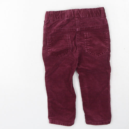 Dunnes Stores Girls Purple  Cotton Cargo Trousers Size 9-12 Months
