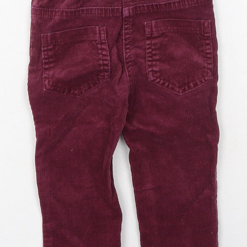 Dunnes Stores Girls Purple  Cotton Cargo Trousers Size 9-12 Months