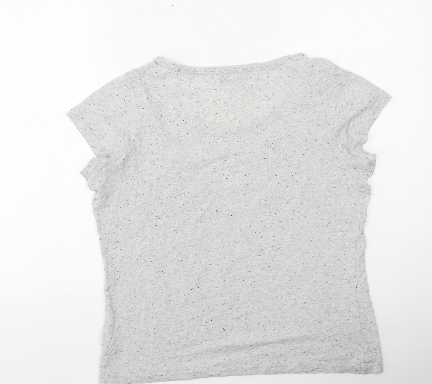 F&F Womens Grey  Cotton Basic T-Shirt Size 8 V-Neck