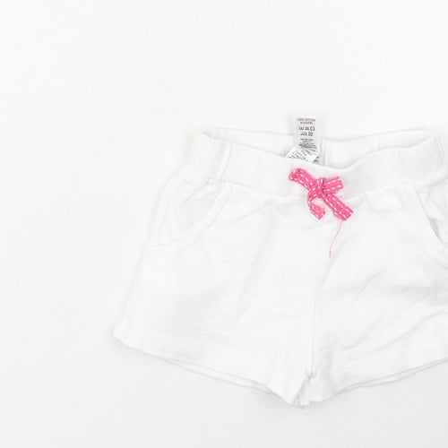 Dunnes Stores Girls White  Cotton Cropped Leggings Size 18-24 Months