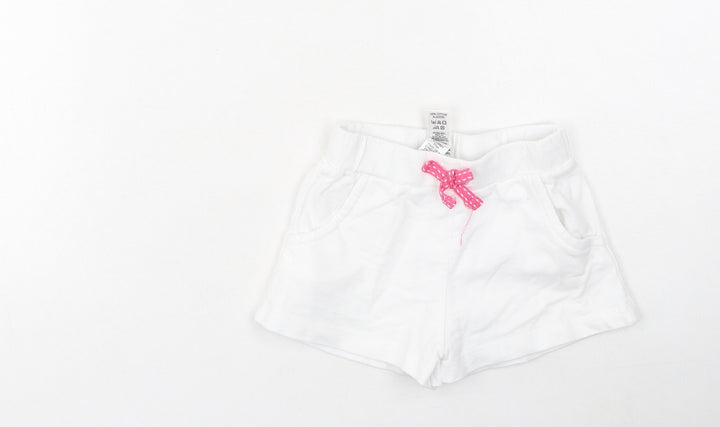 Dunnes Stores Girls White  Cotton Cropped Leggings Size 18-24 Months