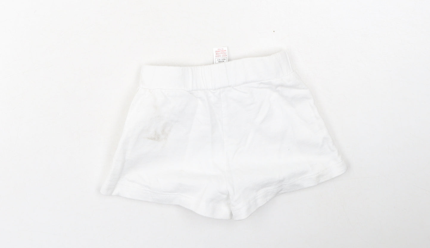 Dunnes Stores Girls White  Cotton Cropped Leggings Size 18-24 Months