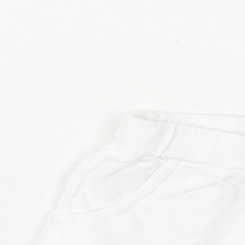 Dunnes Stores Girls White  Cotton Cropped Leggings Size 18-24 Months