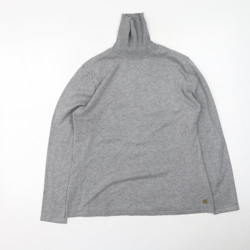 ix Womens Grey High Neck  Viscose Pullover Jumper Size M