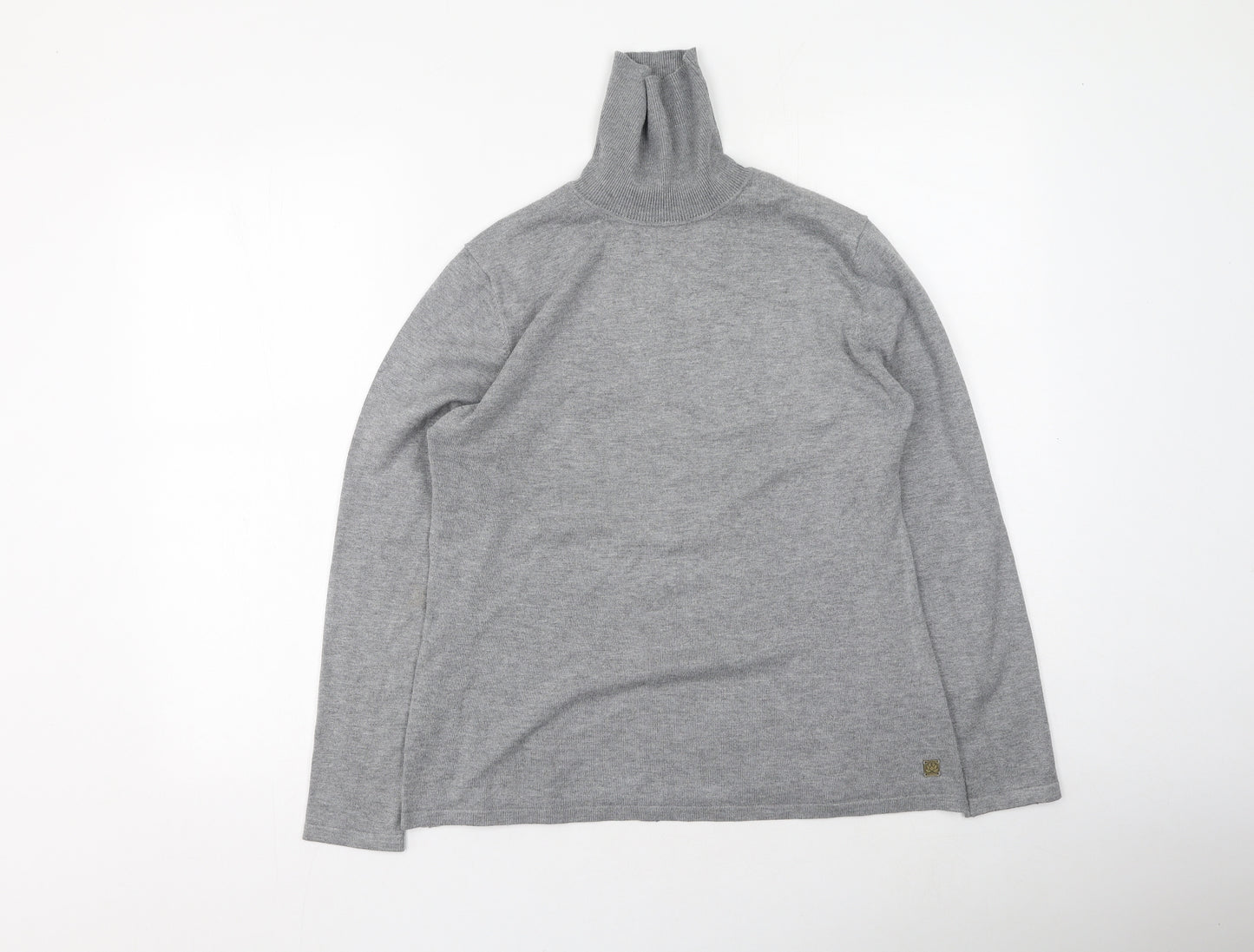 ix Womens Grey High Neck  Viscose Pullover Jumper Size M