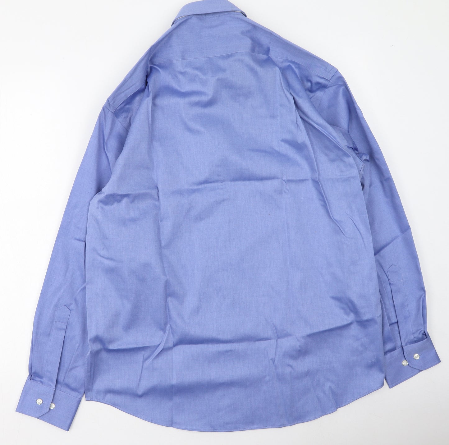 Marks and Spencer Mens Blue  Cotton  Button-Up Size 39 Collared