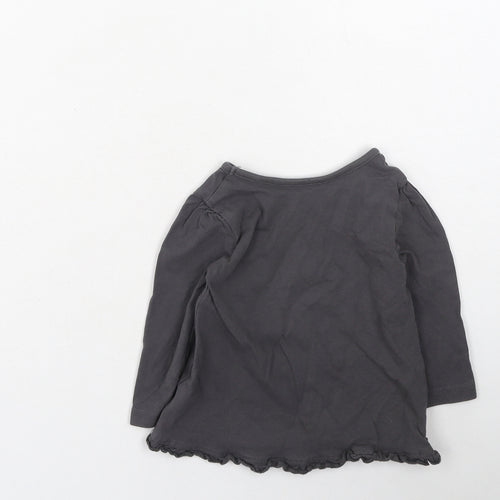 George  Boys Grey  Cotton Basic Casual Size 6-9 Months Round Neck