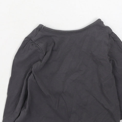 George  Boys Grey  Cotton Basic Casual Size 6-9 Months Round Neck