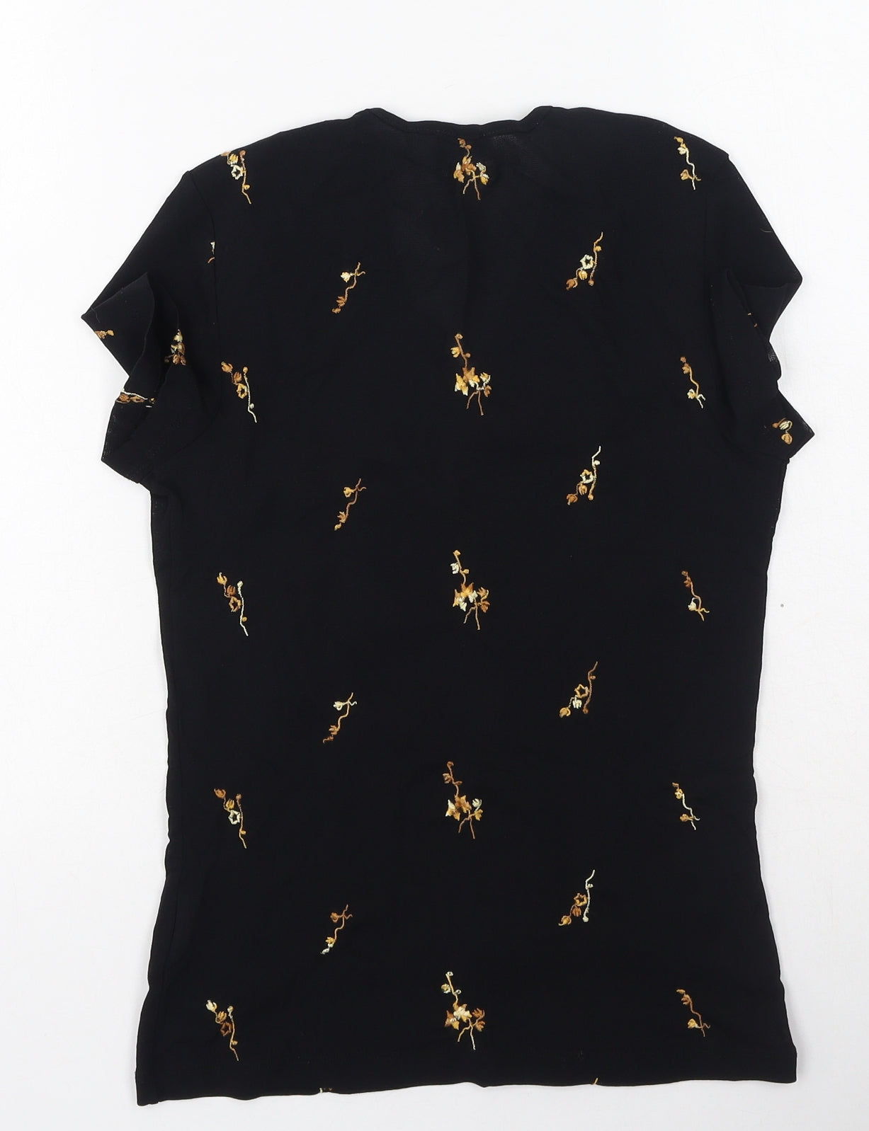 Kookai Womens Black  Polyamide Basic T-Shirt Size 2 V-Neck
