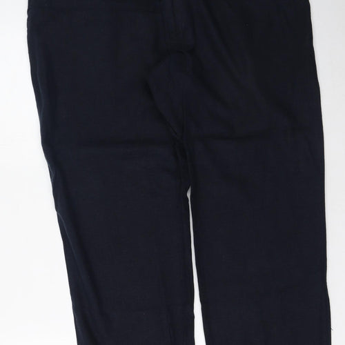 Marks and Spencer Womens Blue  Linen Trousers  Size 38 in L22 in Regular