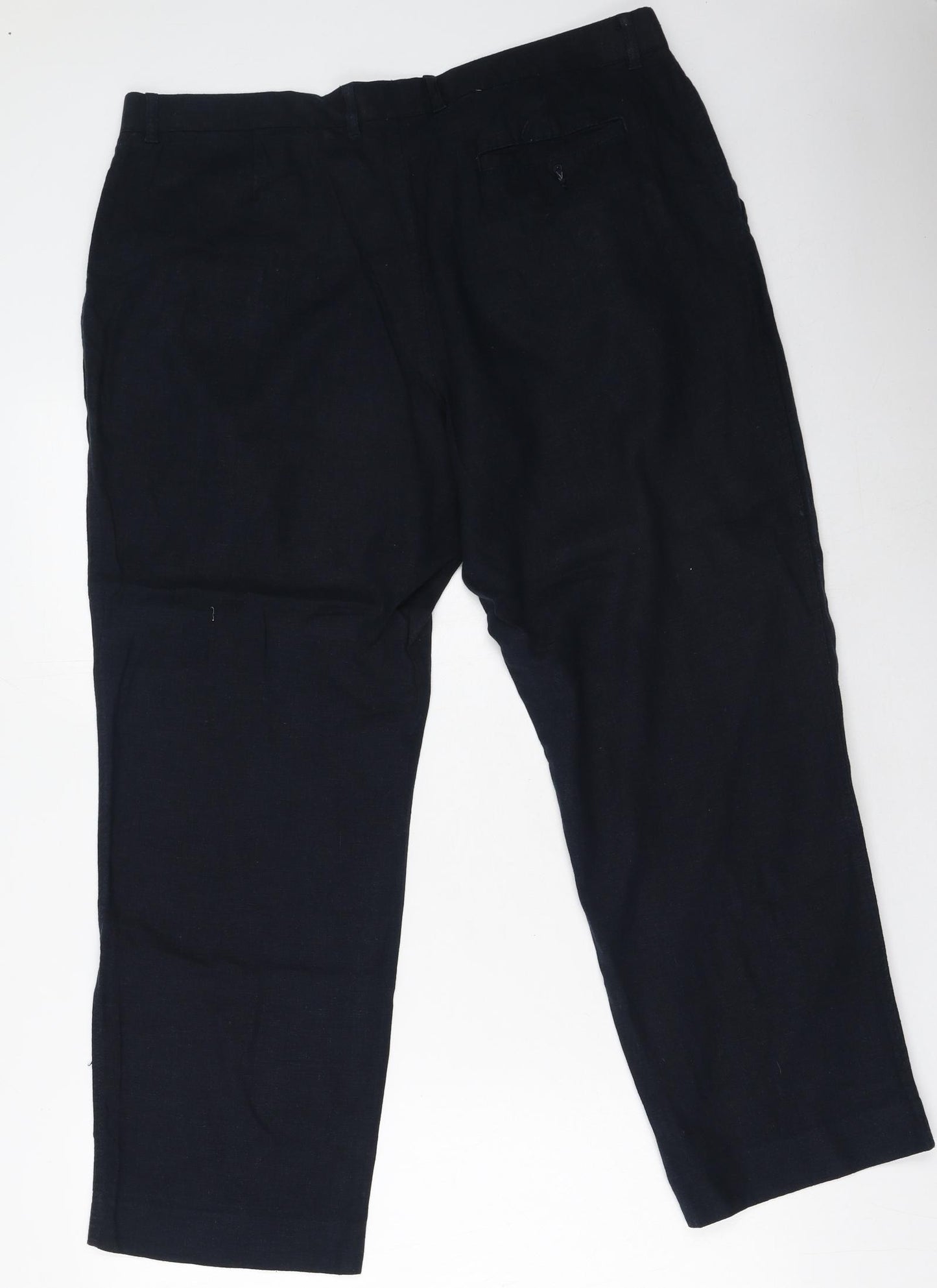 Marks and Spencer Womens Blue  Linen Trousers  Size 38 in L22 in Regular
