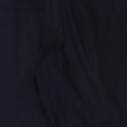 Marks and Spencer Womens Blue  Linen Trousers  Size 38 in L22 in Regular