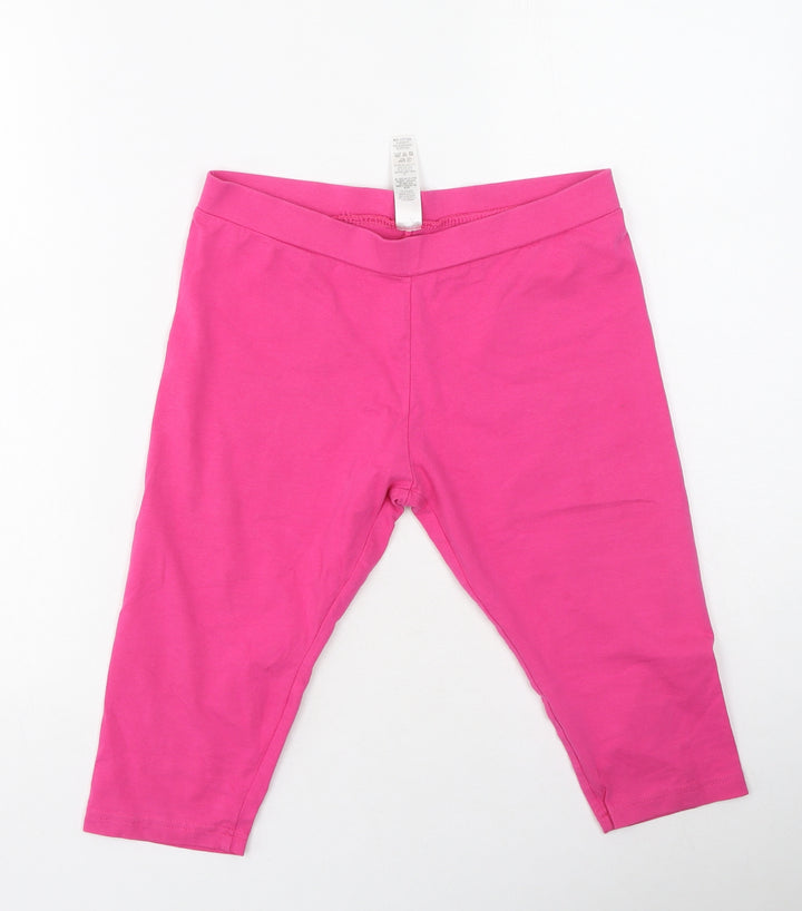 Dunnes Stores Womens Pink Cotton Cropped Leggings Size S L20 in