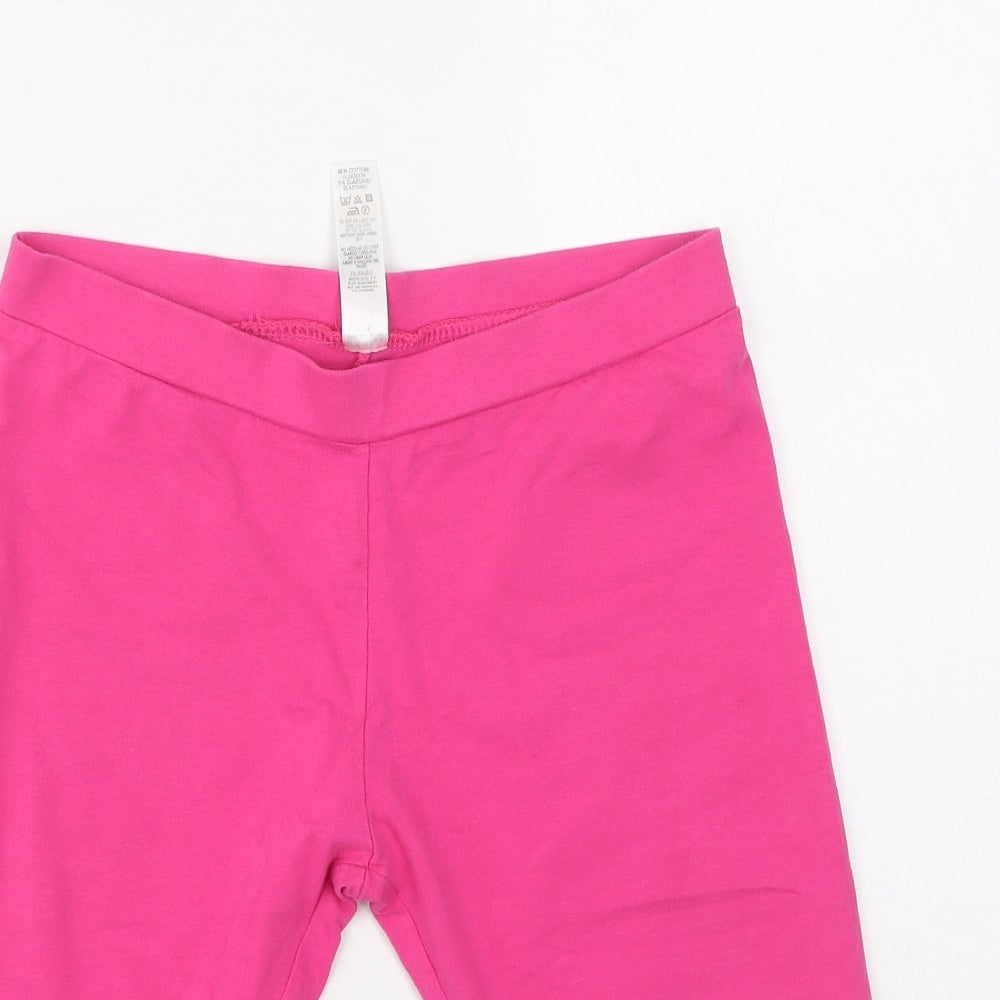 Dunnes Stores Womens Pink  Cotton Cropped Leggings Size S L20 in