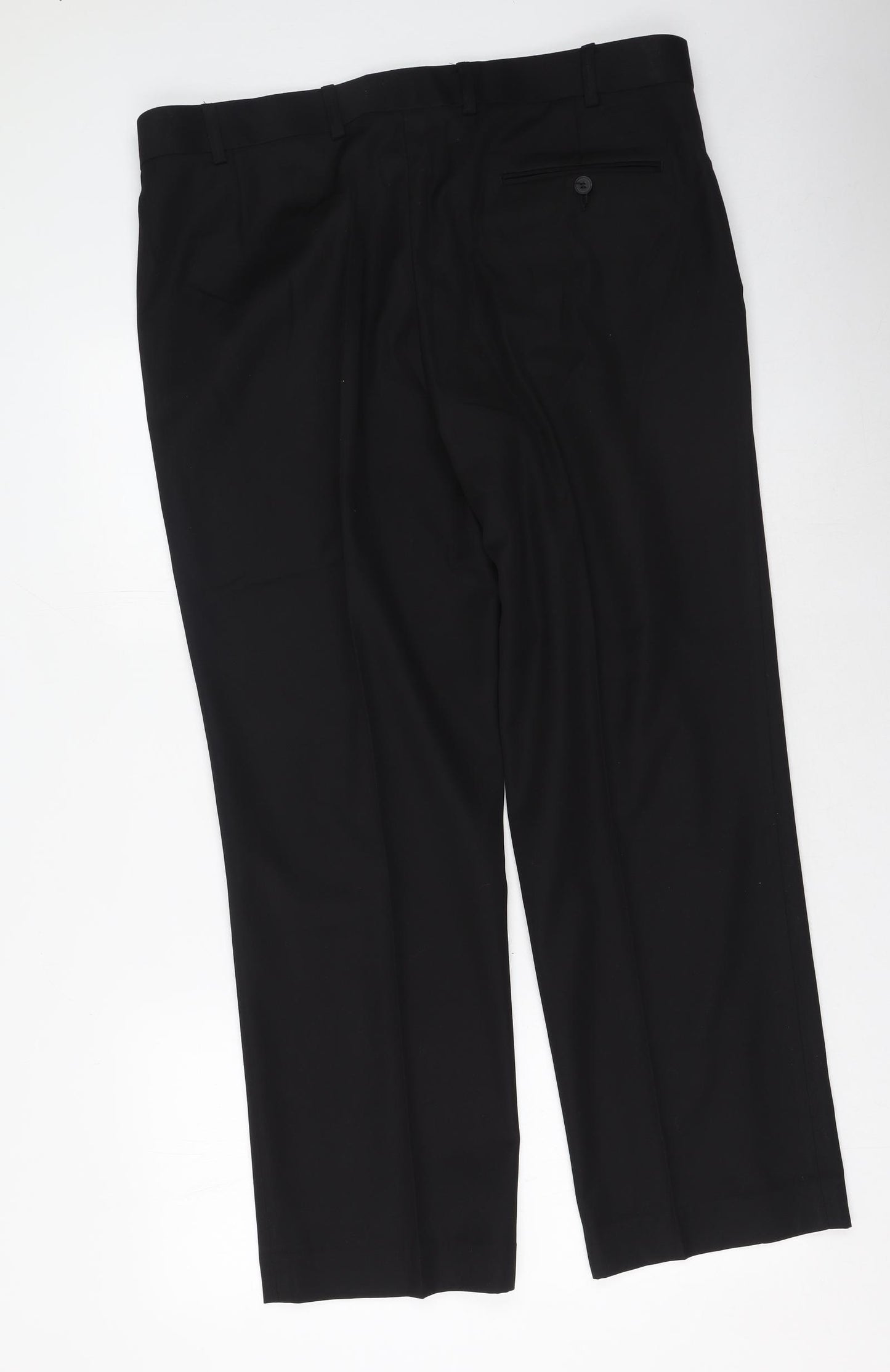 George  Mens Black  Polyester Trousers  Size 38 in L29 in Regular