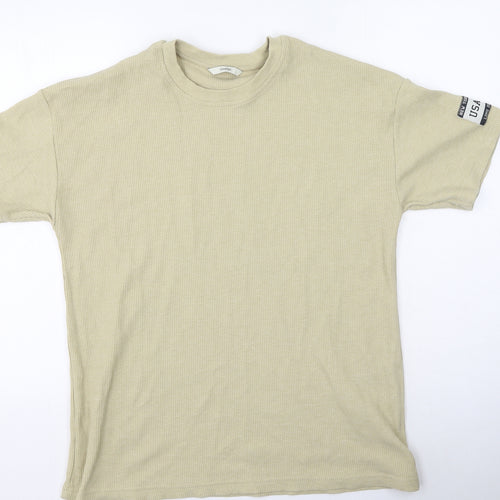 George  Womens Green  Polyester Basic T-Shirt Size M Round Neck