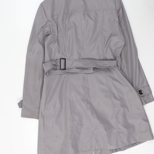 M&Co Womens Grey   Trench Coat Coatigan Size 12