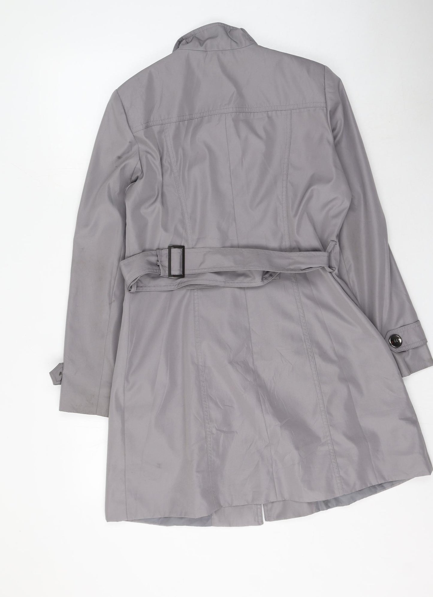 M&Co Womens Grey   Trench Coat Coatigan Size 12
