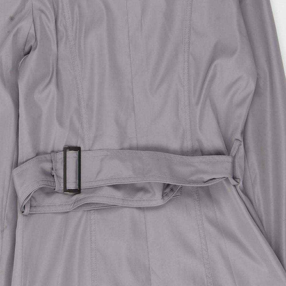 M&Co Womens Grey   Trench Coat Coatigan Size 12