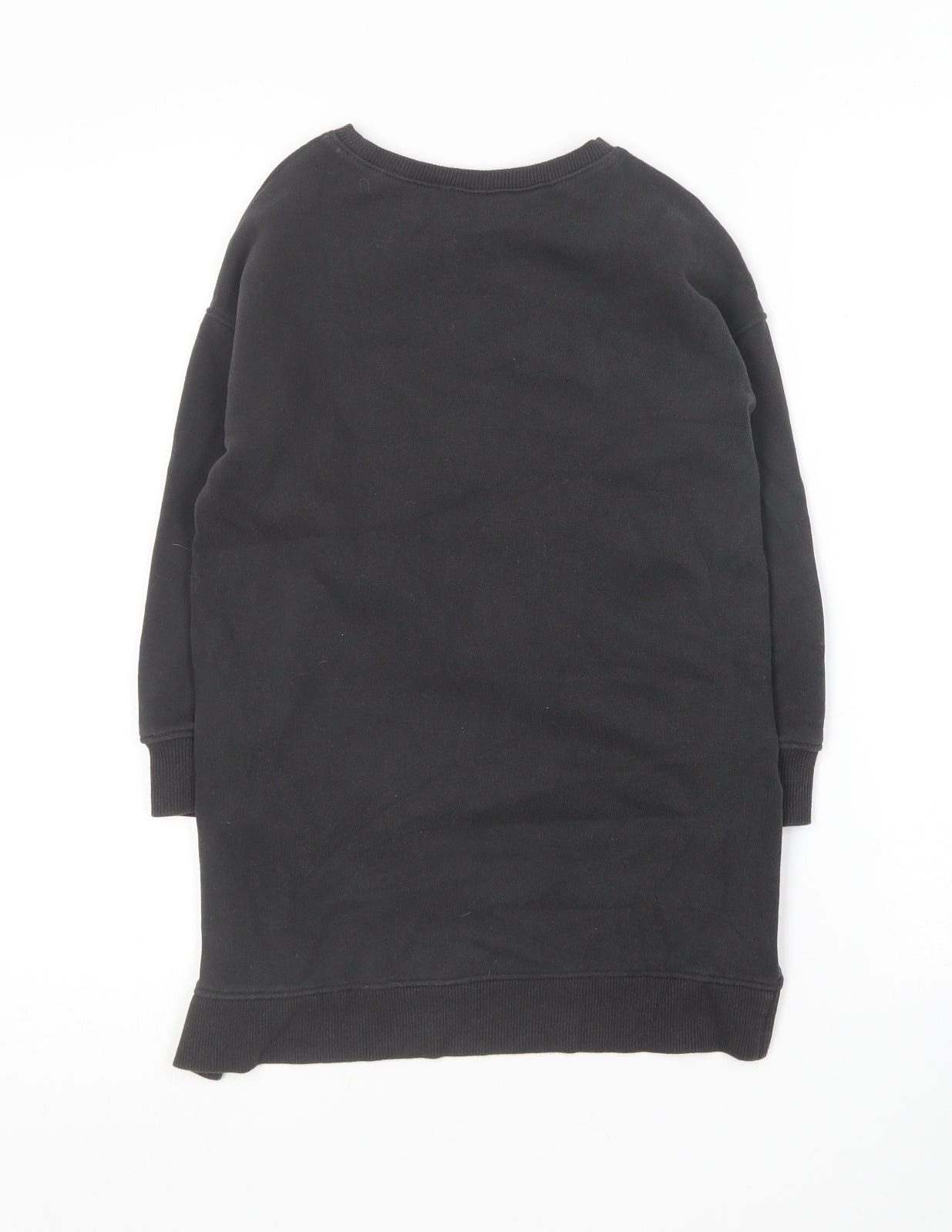 NEXT Girls Grey Round Neck  Cotton Pullover Jumper Size 6 Years   - Rainbow